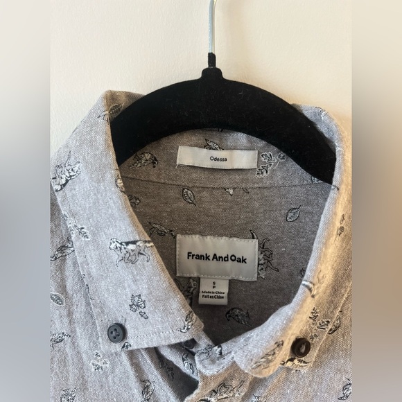 FRANK & OAK Animal Print button down cotton shirt - Picture 3 of 7
